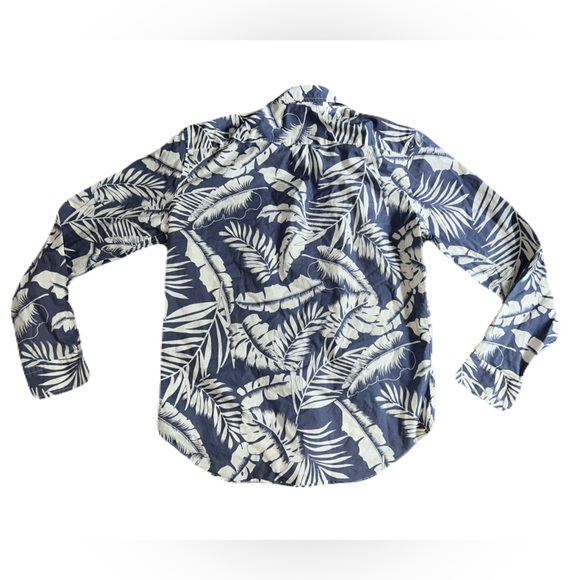 NEW American Eagle Outfitters Blue Tropical Print Button Up - Picture 5 of 6